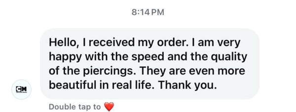 Customer message about their Ochuu order